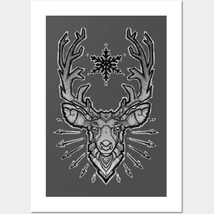 deer head design Posters and Art